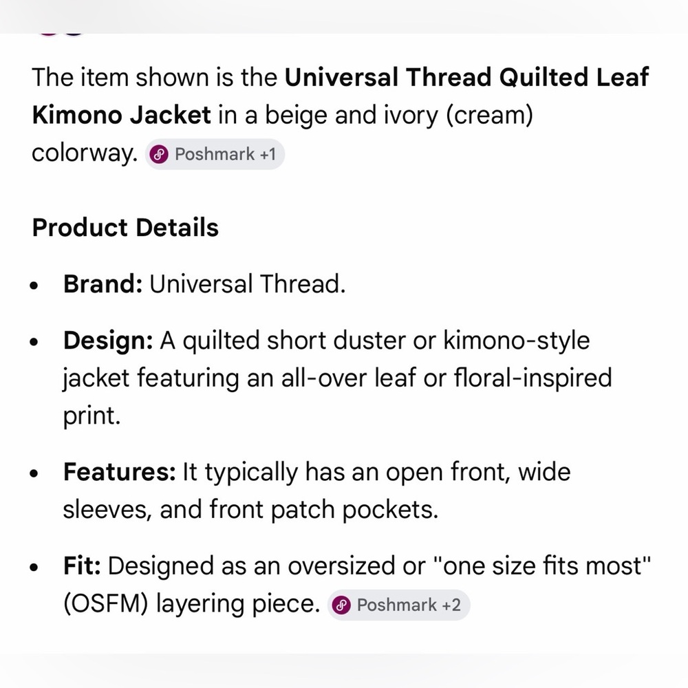 Os One Size Universal Thread Quilted Botanical Ki… - image 3